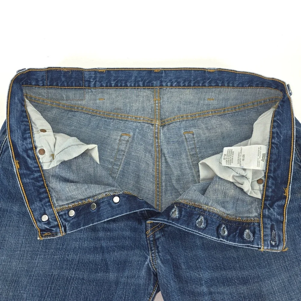 Levi's 501 Jeans Men 36x32 (38x32) Straight Leg Medium Wash Denim Whiskers Faded